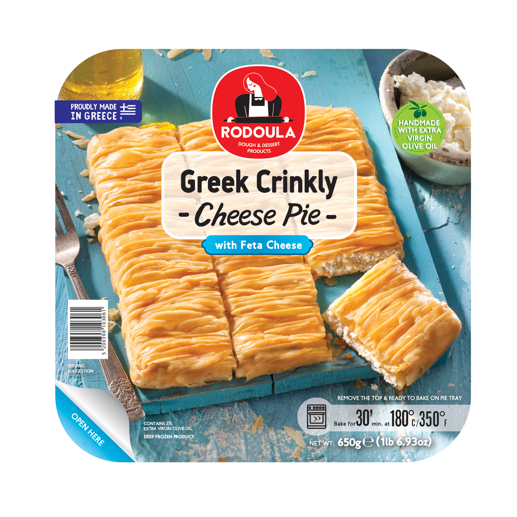 GREEK TRADITIONAL CRINKLY  CHEESE PIE